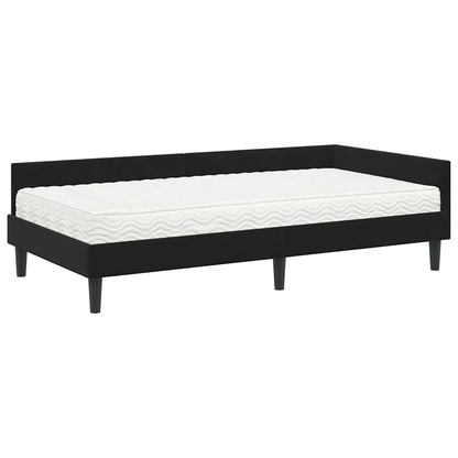 Eckbettgestell mit Matratze 2 stk. Schwarz 80 x 200 cm Samt