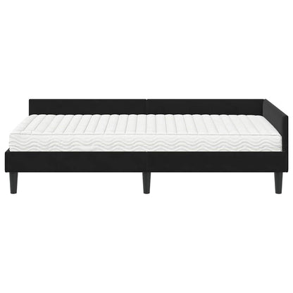Eckbettgestell mit Matratze 2 stk. Schwarz 80 x 200 cm Samt