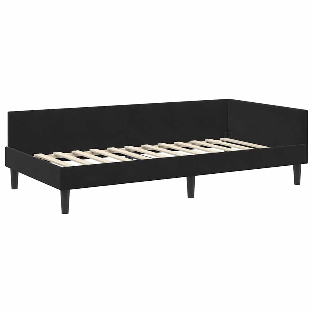 Eckbettgestell mit Matratze Sonstiges 2 pcs Schwarz Samt