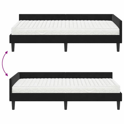 Eckbettgestell mit Matratze 2 stk. Schwarz 80 x 200 cm Samt
