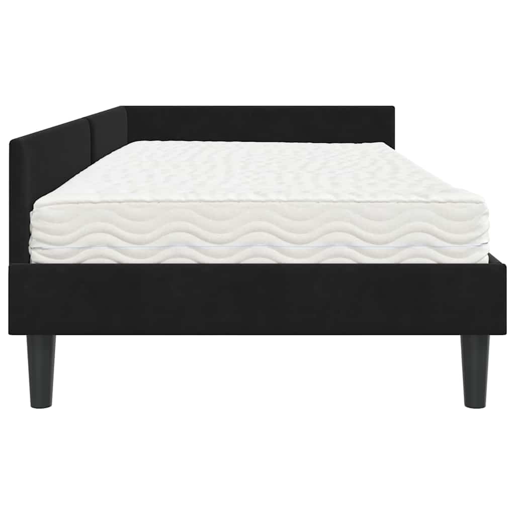 Eckbettgestell mit Matratze Sonstiges 2 pcs Schwarz Samt