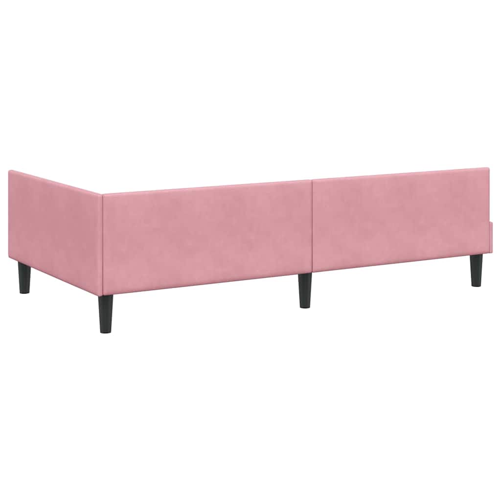 Eckbettgestell mit Matratze 2 stk. Rosa 90 x 190 cm Samt