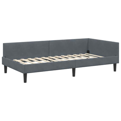 Eckbettgestell mit Matratze 2 stk. Dunkelgrau 90 x 200 cm Samt