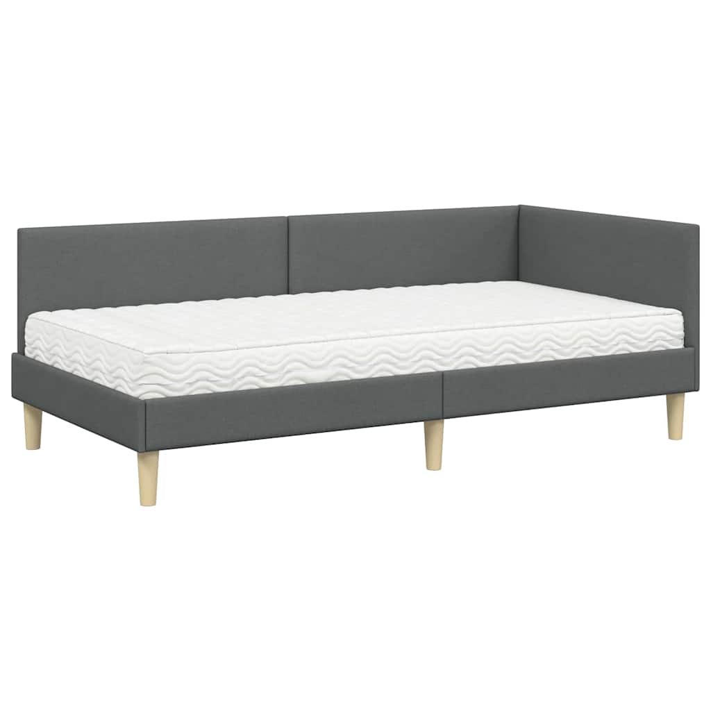 Eckbettgestell mit Matratze Sonstiges 2 pcs Grau Stoff