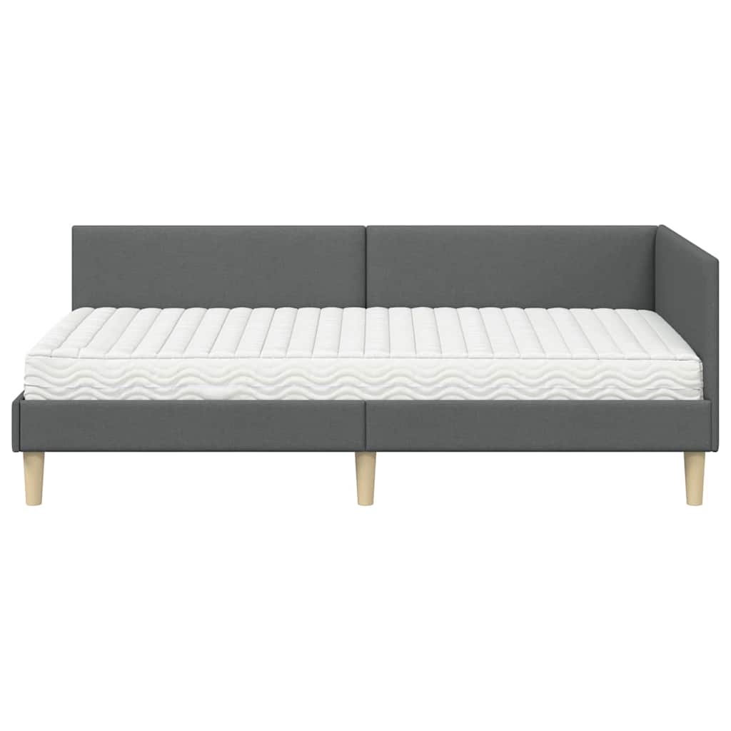 Eckbettgestell mit Matratze Sonstiges 2 pcs Grau Stoff