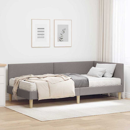 Eckbettgestell mit Matratze 2 stk. Taupe 90 x 200 cm Stoff