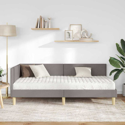 Eckbettgestell mit Matratze 2 stk. Taupe 90 x 200 cm Stoff