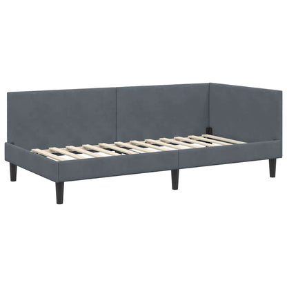 Eckbettgestell mit Matratze 2 stk. Dunkelgrau 80 x 200 cm Samt