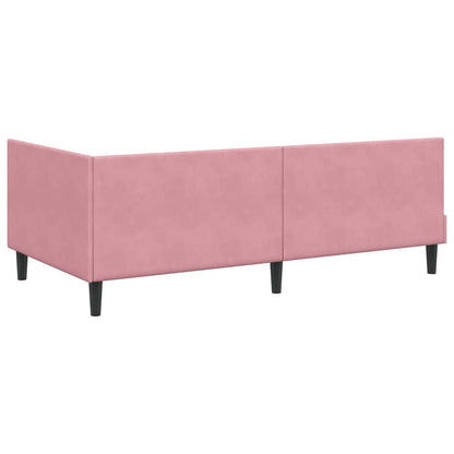 Eckbettgestell mit Matratze 2 stk. Rosa 90 x 200 cm Samt