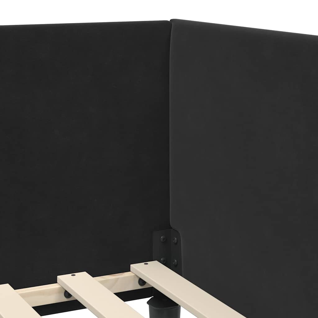 Eckbettgestell mit Matratze Sonstiges 2 pcs Schwarz Samt
