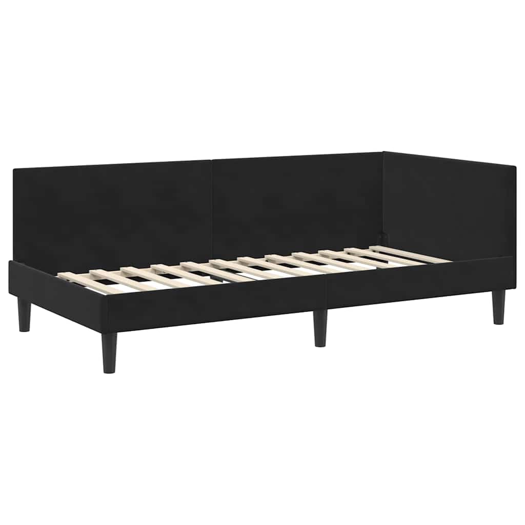 Eckbettgestell mit Matratze 2 stk. Schwarz 90 x 200 cm Samt