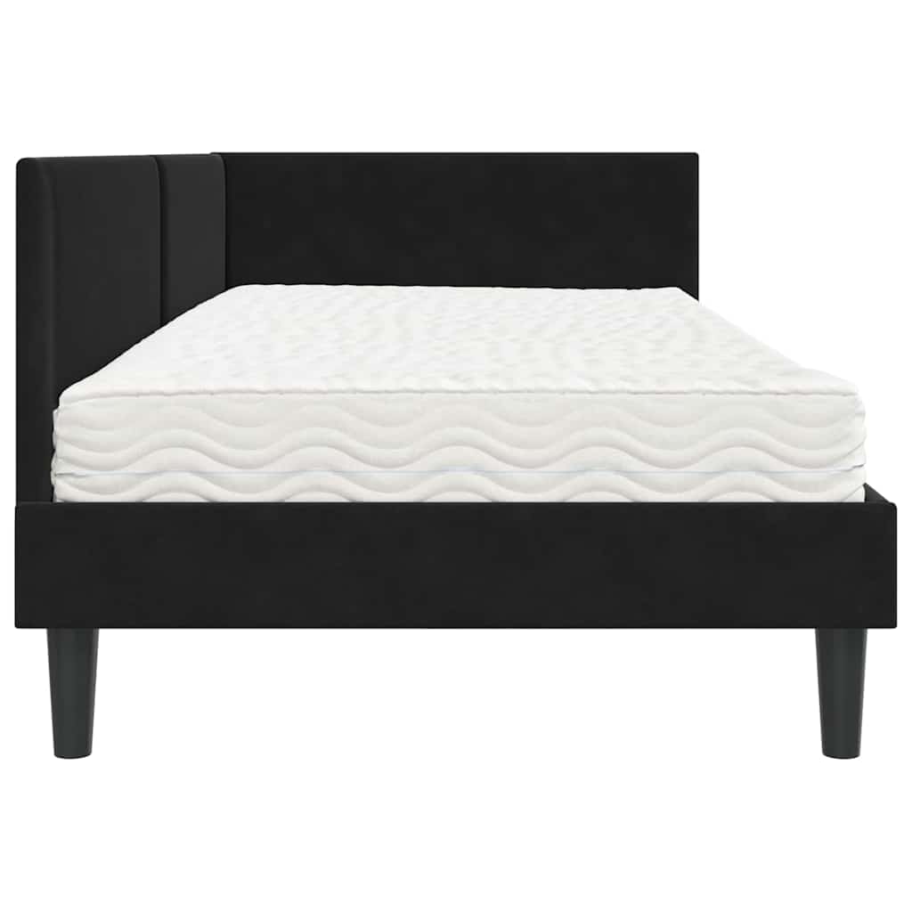 Eckbettgestell mit Matratze Sonstiges 2 pcs Schwarz Samt