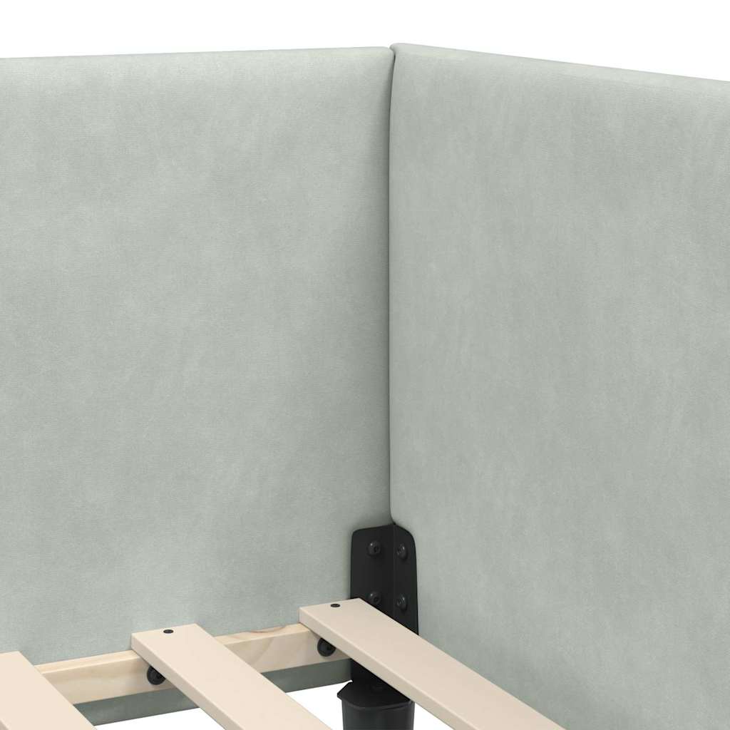Eckbettgestell mit Matratze Sonstiges 2 pcs Hellgrau Samt