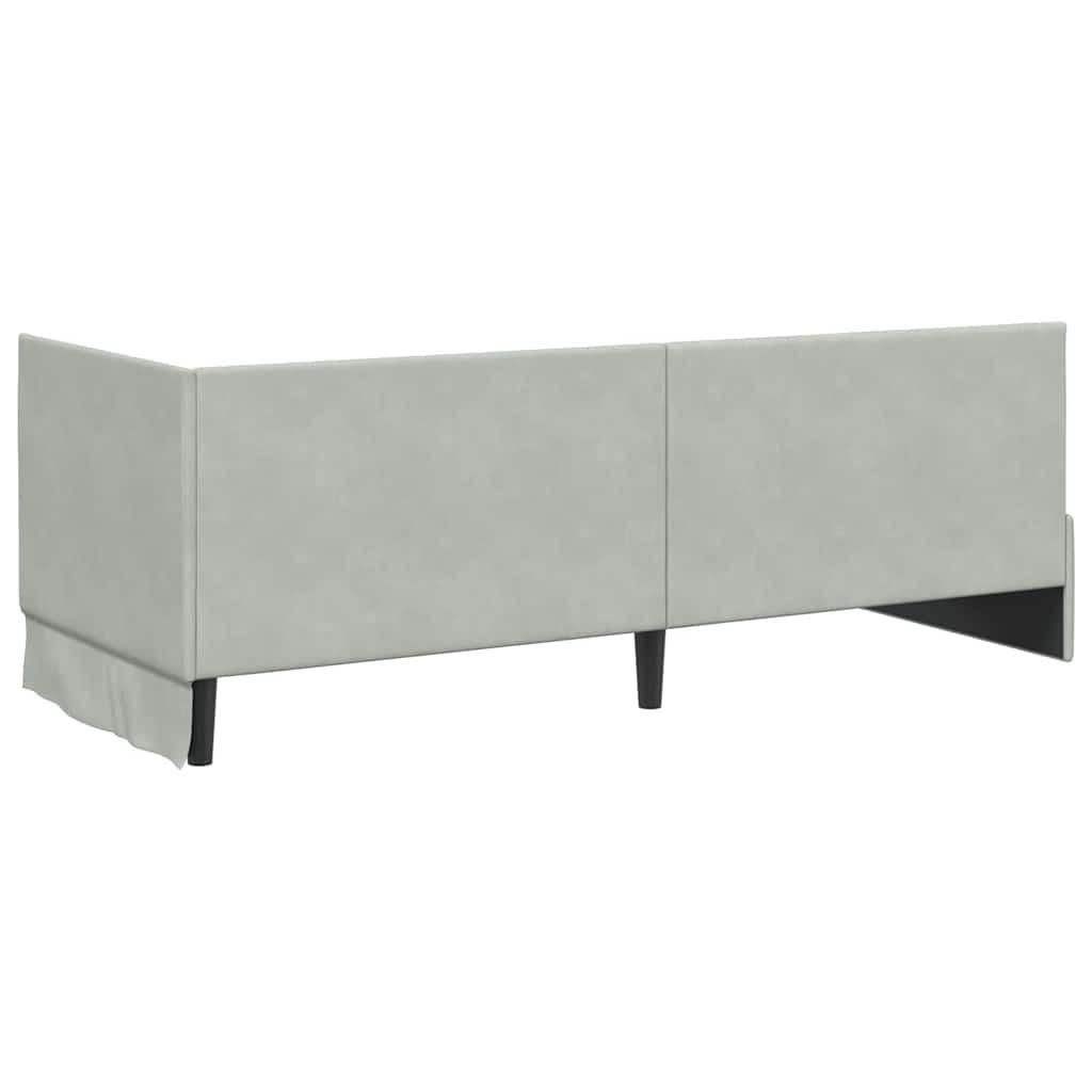 Eckbettgestell mit Matratze 2 stk. Hellgrau 80 x 200 cm Samt