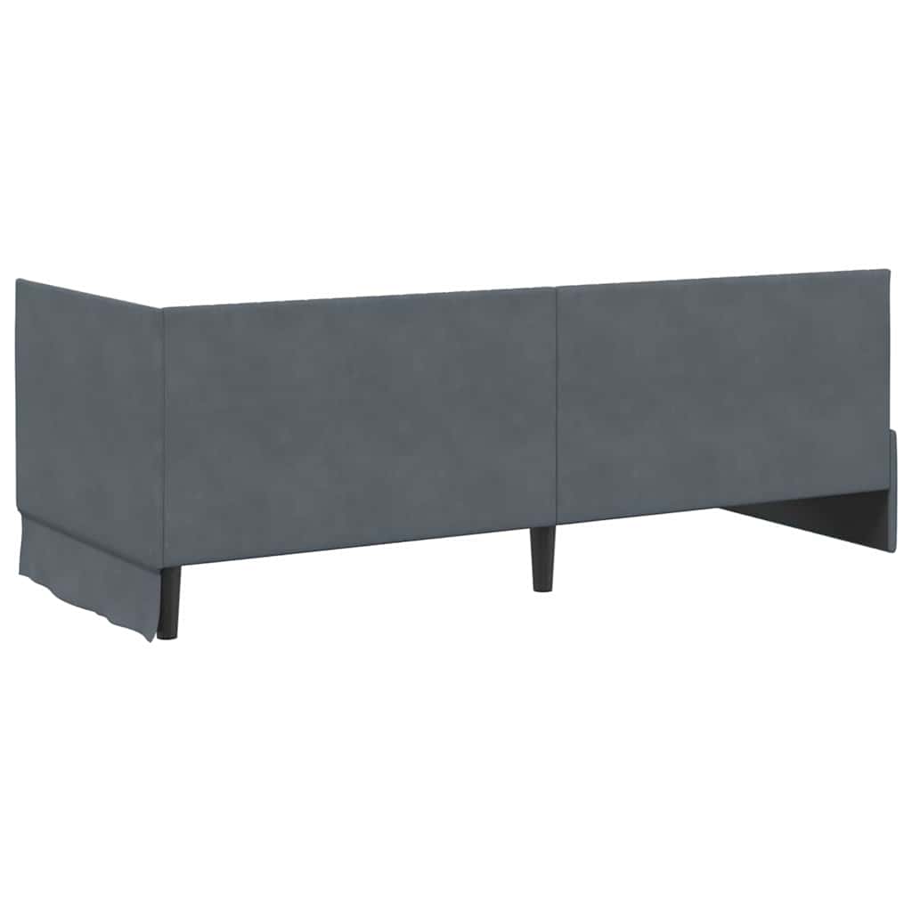 Eckbettgestell mit Matratze 2 stk. Dunkelgrau 80 x 200 cm Samt