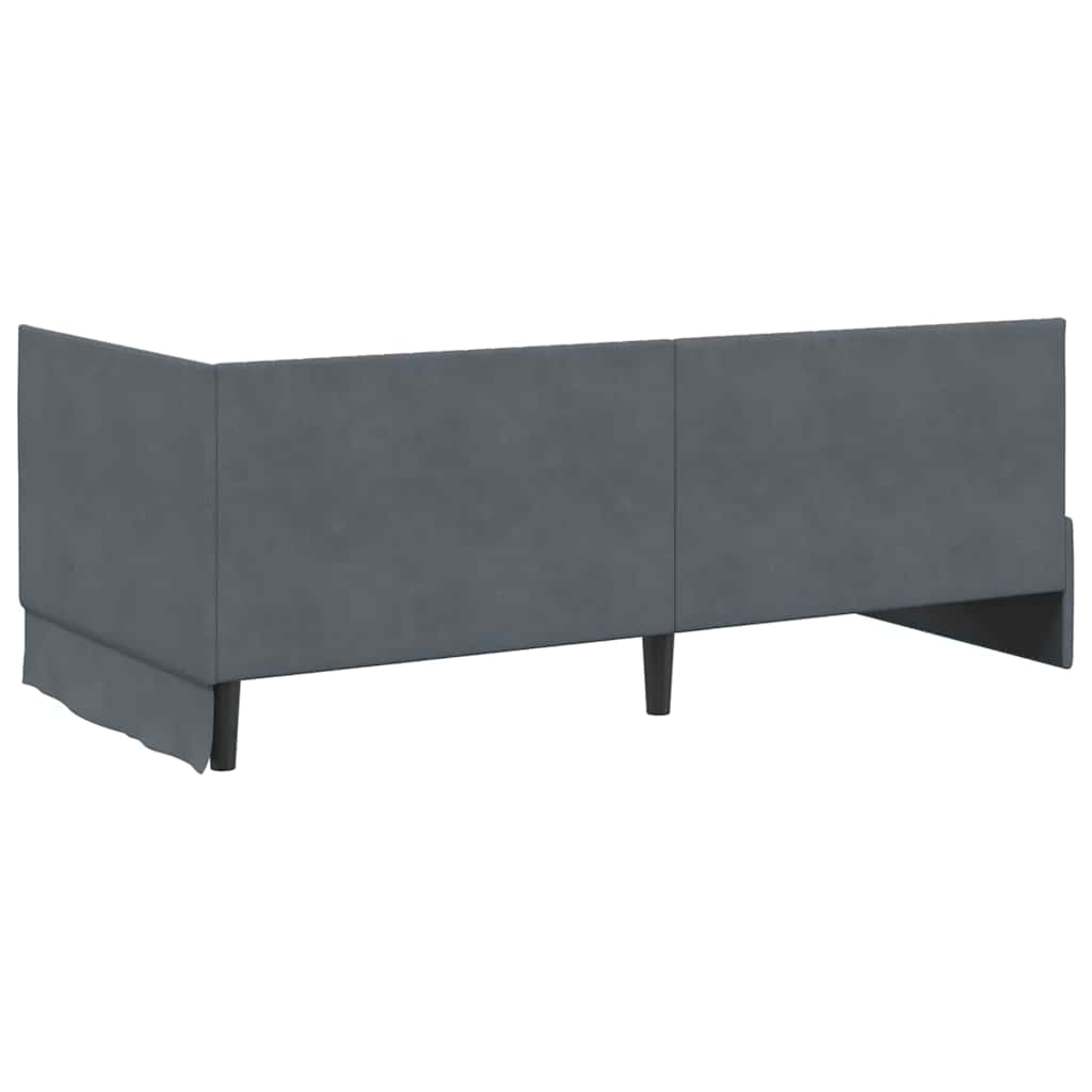 Eckbettgestell mit Matratze 2 stk. Dunkelgrau 90 x 190 cm Samt