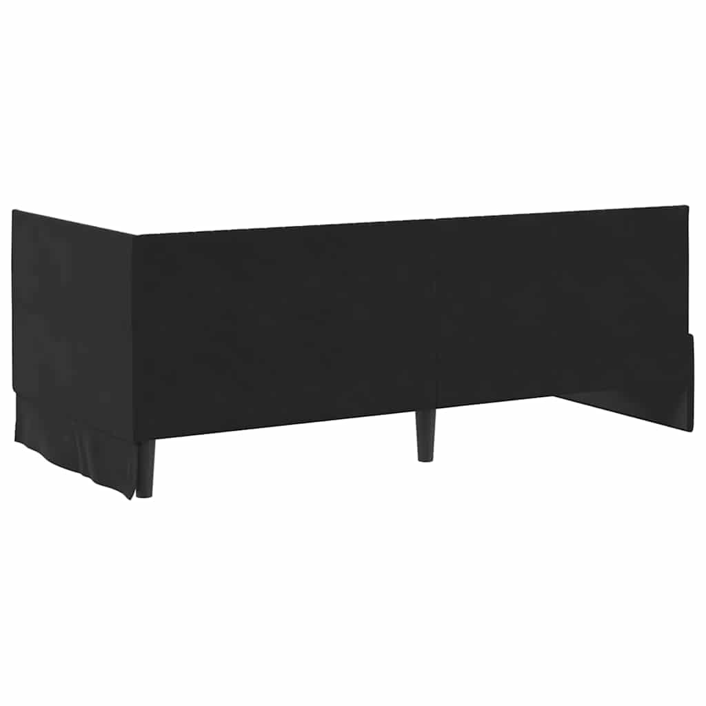 Eckbettgestell mit Matratze 2 stk. Schwarz 90 x 190 cm Samt