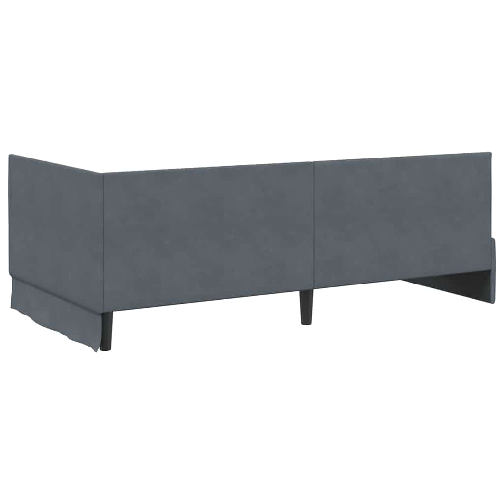 Eckbettgestell mit Matratze 2 stk. Dunkelgrau 90 x 200 cm Samt