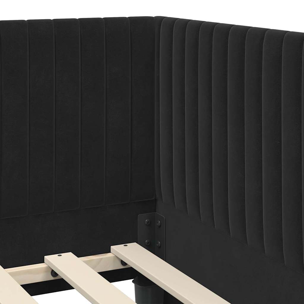 Eckbettgestell mit Matratze 2 stk. Schwarz 90 x 200 cm Samt