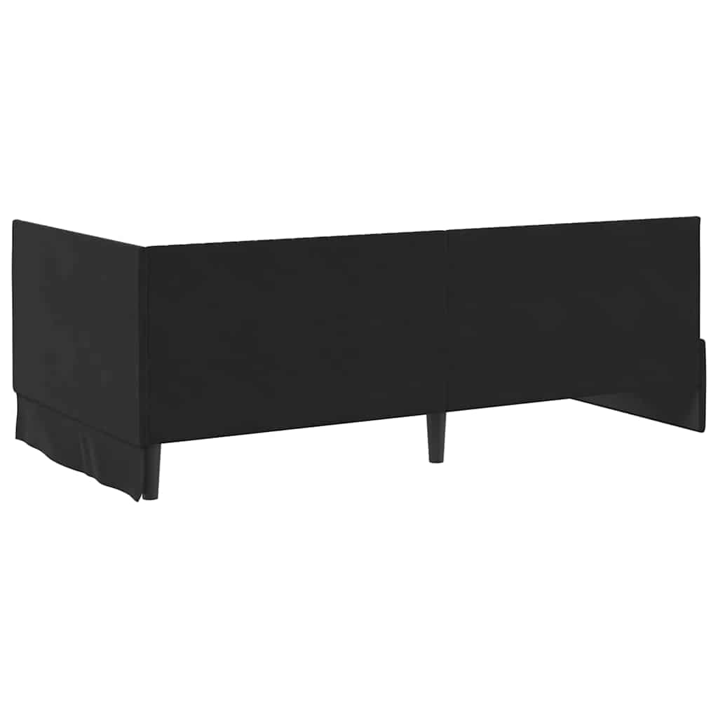 Eckbettgestell mit Matratze 2 stk. Schwarz 100 x 200 cm Samt