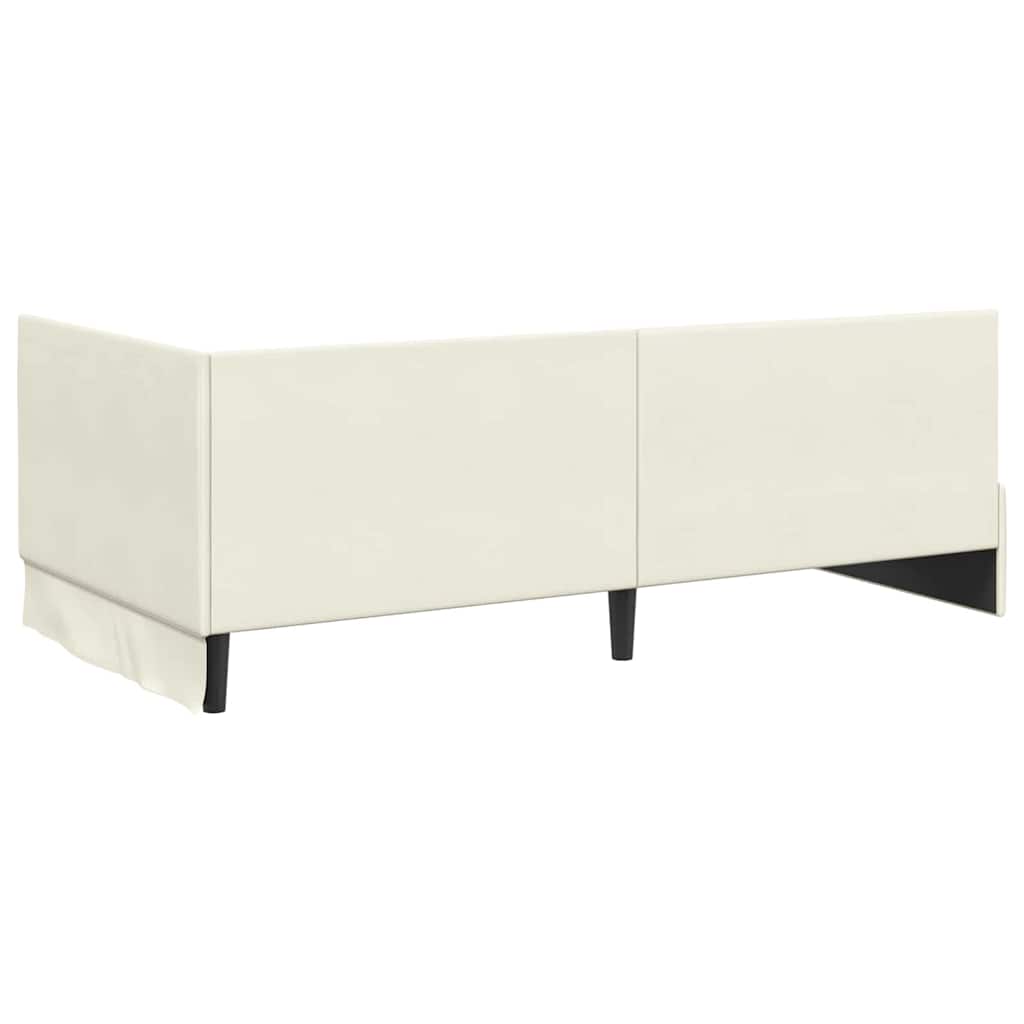 Eckbettgestell mit Matratze 2 stk. Creme 100 x 200 cm Samt