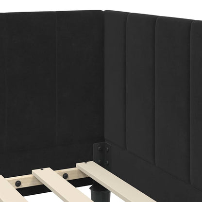 Eckbettgestell mit Matratze 2 stk. Schwarz 80 x 200 cm Samt