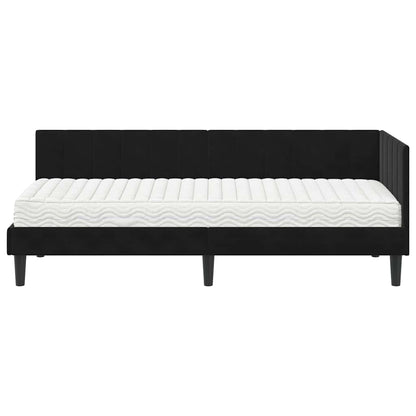 Eckbettgestell mit Matratze 2 stk. Schwarz 80 x 200 cm Samt