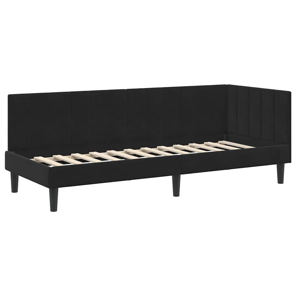 Eckbettgestell mit Matratze 2 stk. Schwarz 80 x 200 cm Samt