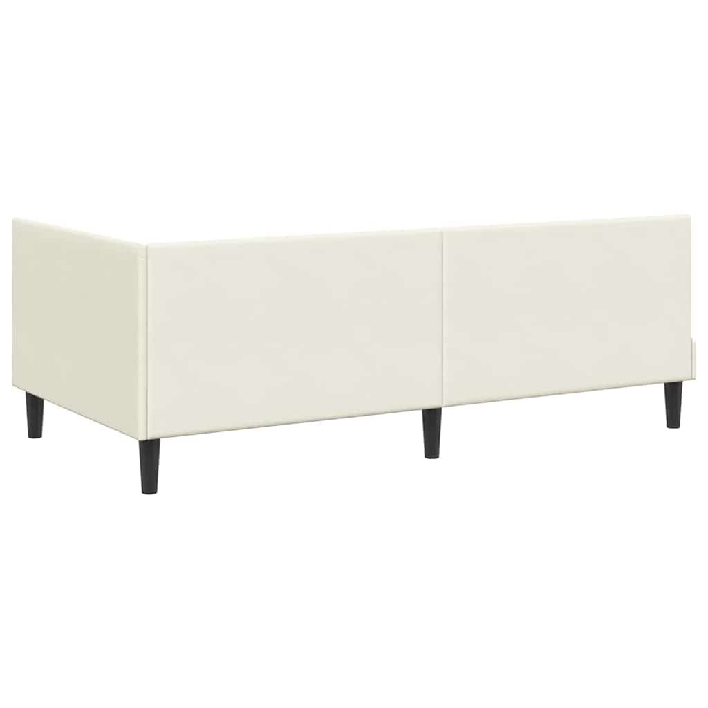 Eckbettgestell mit Matratze 2 stk. Creme 90 x 200 cm Samt