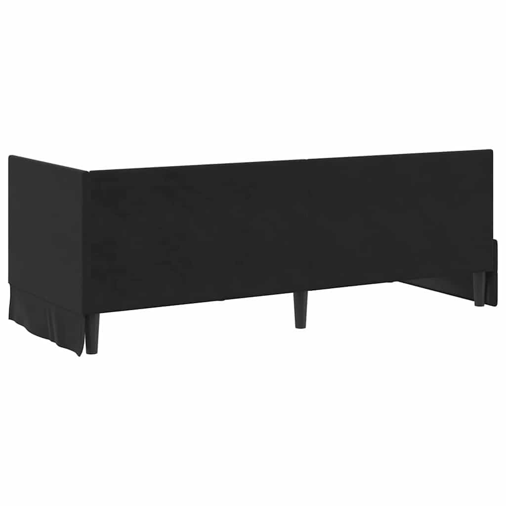 Eckbettgestell mit Matratze mit Kopfteil 2 pcs Schwarz Samt