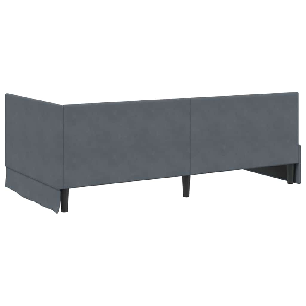 Eckbettgestell mit Matratze 2 stk. Dunkelgrau 100 x 200 cm Samt