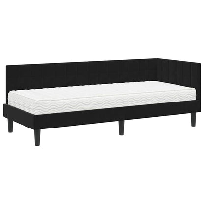 Eckbettgestell mit Matratze 2 stk. Schwarz 80 x 200 cm Samt
