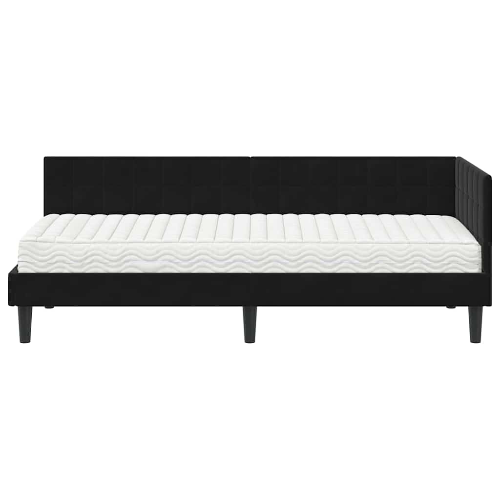Eckbettgestell mit Matratze 2 stk. Schwarz 80 x 200 cm Samt