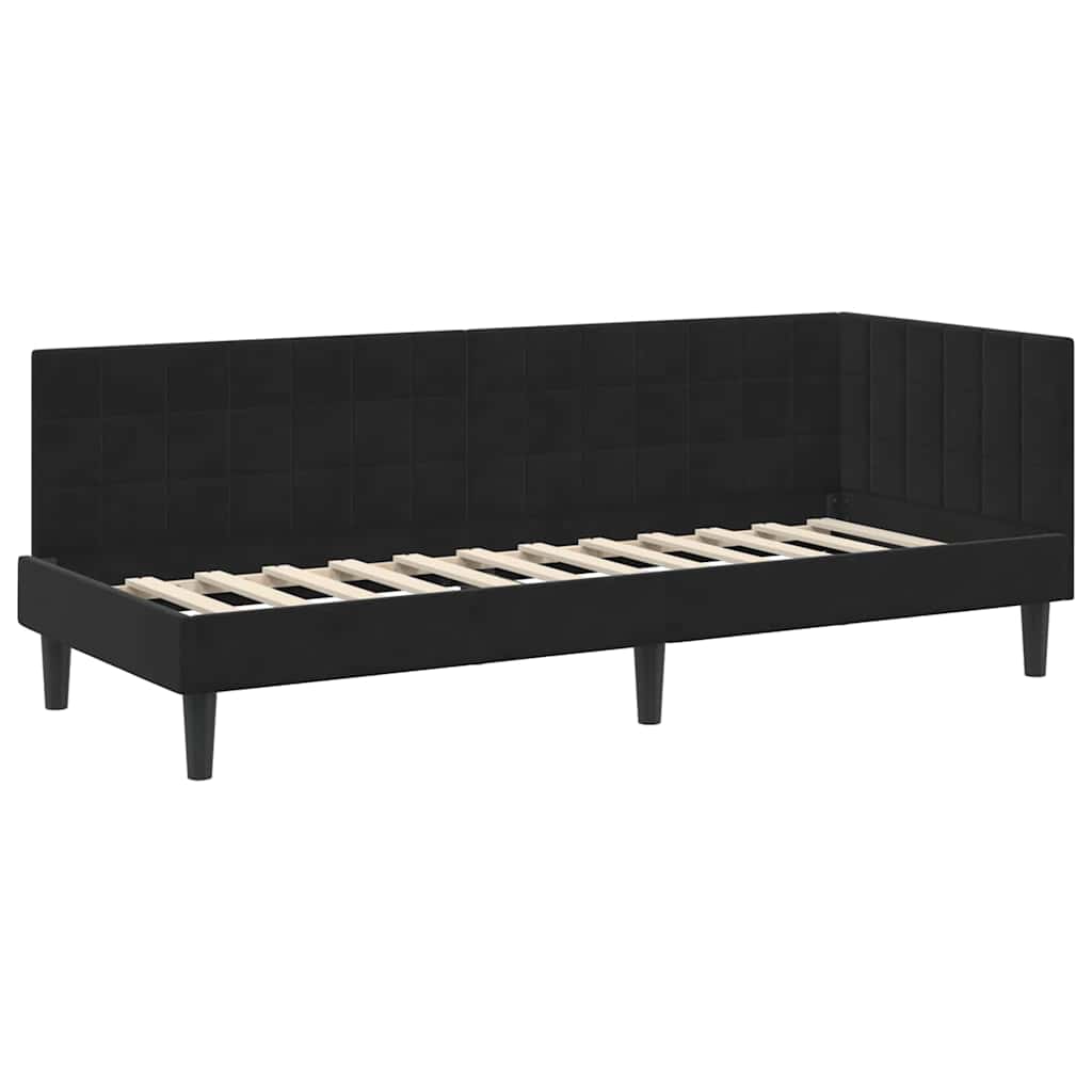 Eckbettgestell mit Matratze 2 stk. Schwarz 80 x 200 cm Samt