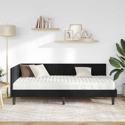 Eckbettgestell mit Matratze 2 stk. Schwarz 90 x 200 cm Samt