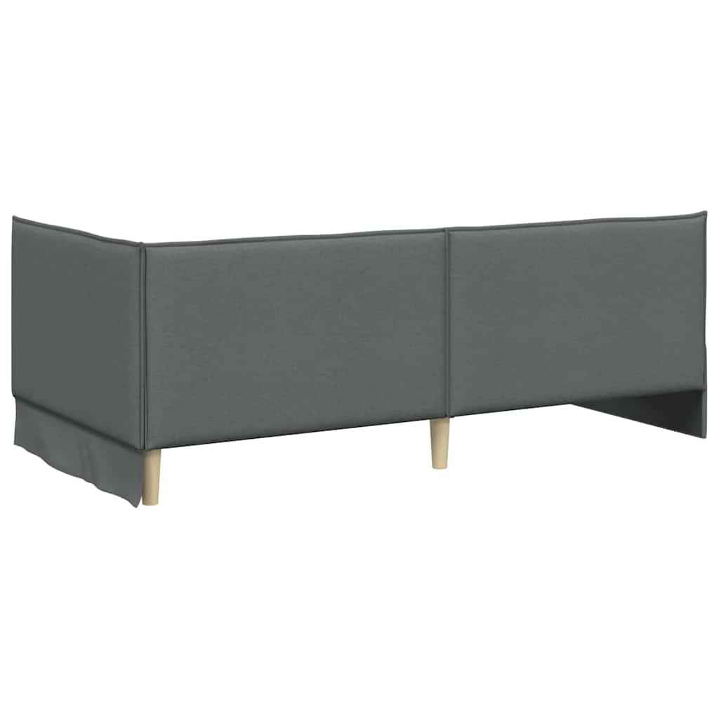Eckbettgestell mit Matratze 2 stk. Dunkelgrau 90 x 200 cm Samt