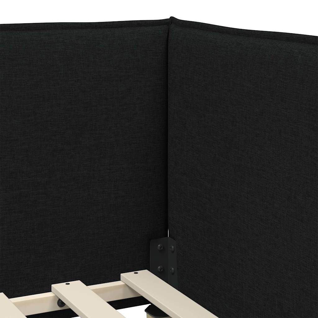 Eckbettgestell mit Matratze 2 stk. Schwarz 90 x 200 cm Samt
