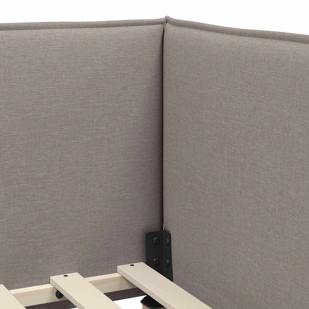 Eckbettgestell mit Matratze 2 stk. Taupe 90 x 200 cm Samt