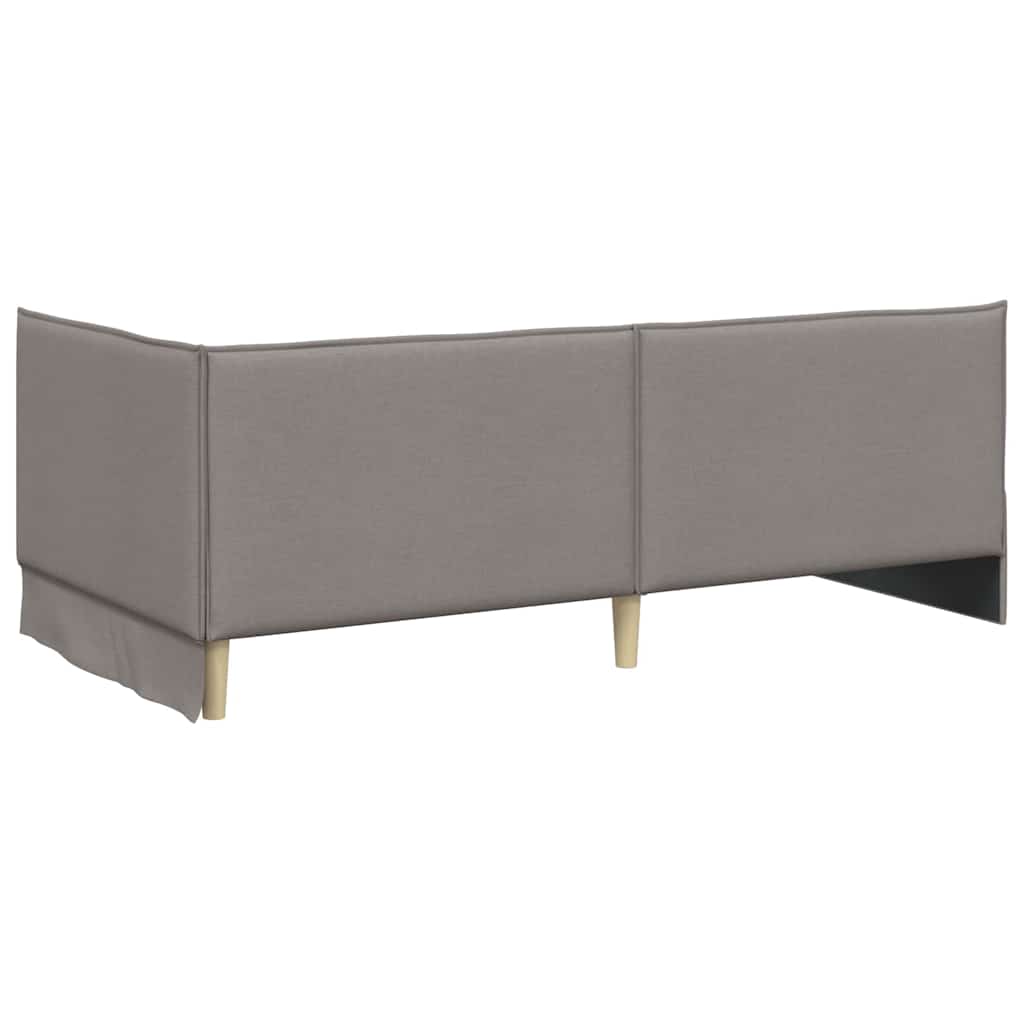 Eckbettgestell mit Matratze 2 stk. Taupe 90 x 200 cm Samt