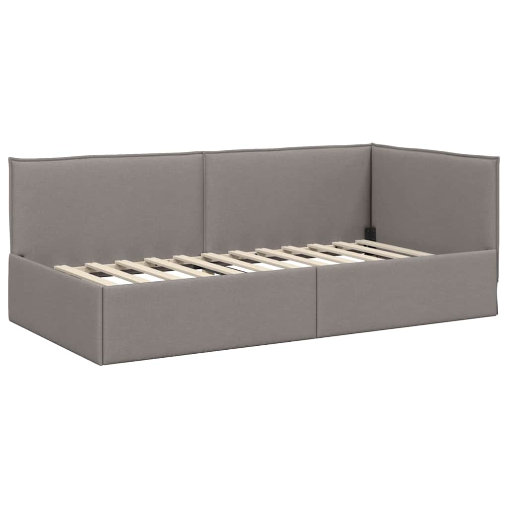 Eckbettgestell mit Matratze 2 stk. Taupe 90 x 200 cm Samt