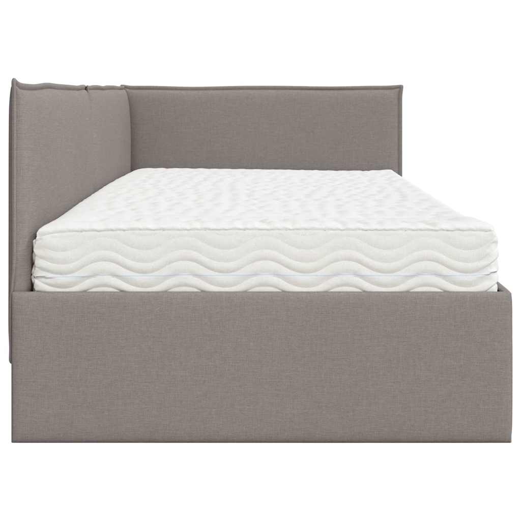 Eckbettgestell mit Matratze 2 stk. Taupe 90 x 200 cm Samt