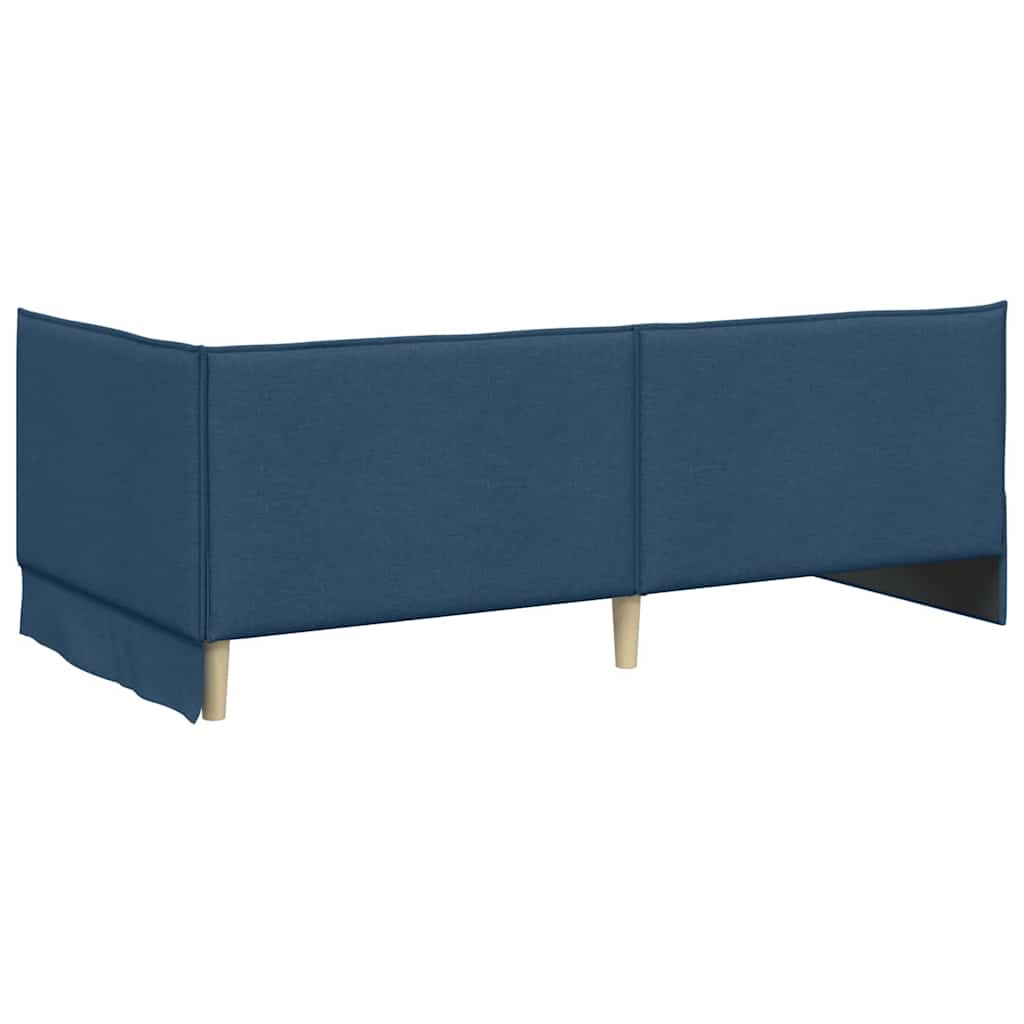 Eckbettgestell mit Matratze 2 stk. Blau 90 x 200 cm Samt