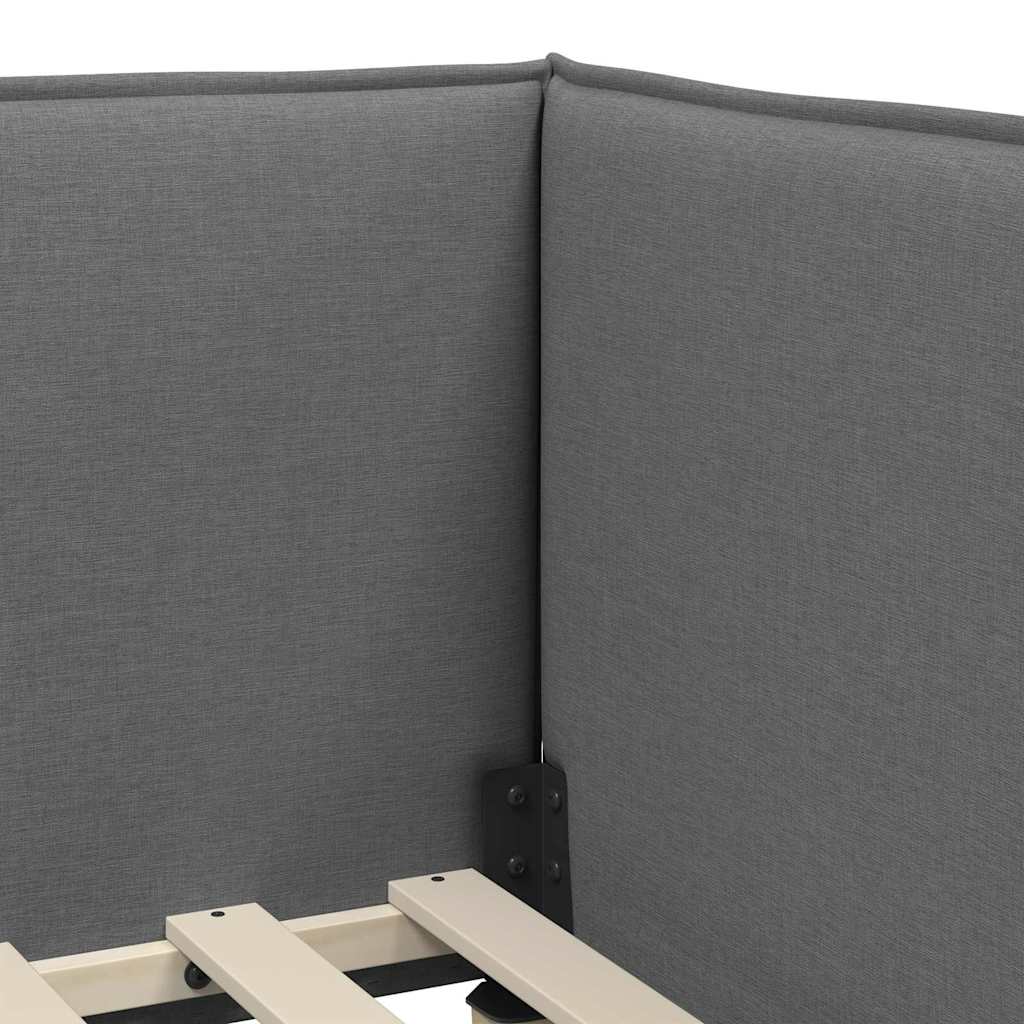 Eckbettgestell mit Matratze 2 stk. Dunkelgrau 100 x 200 cm Samt