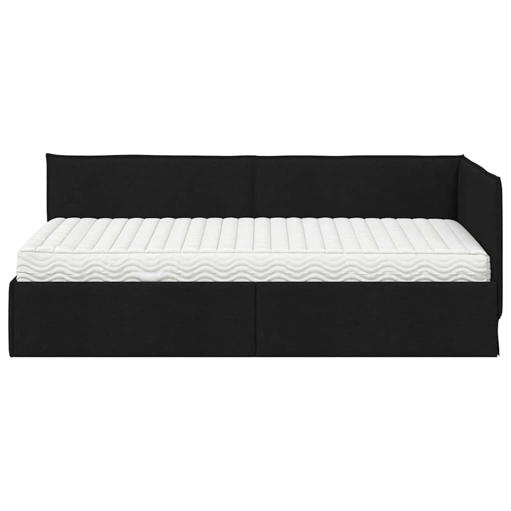 Eckbettgestell mit Matratze 2 stk. Schwarz 100 x 200 cm Samt
