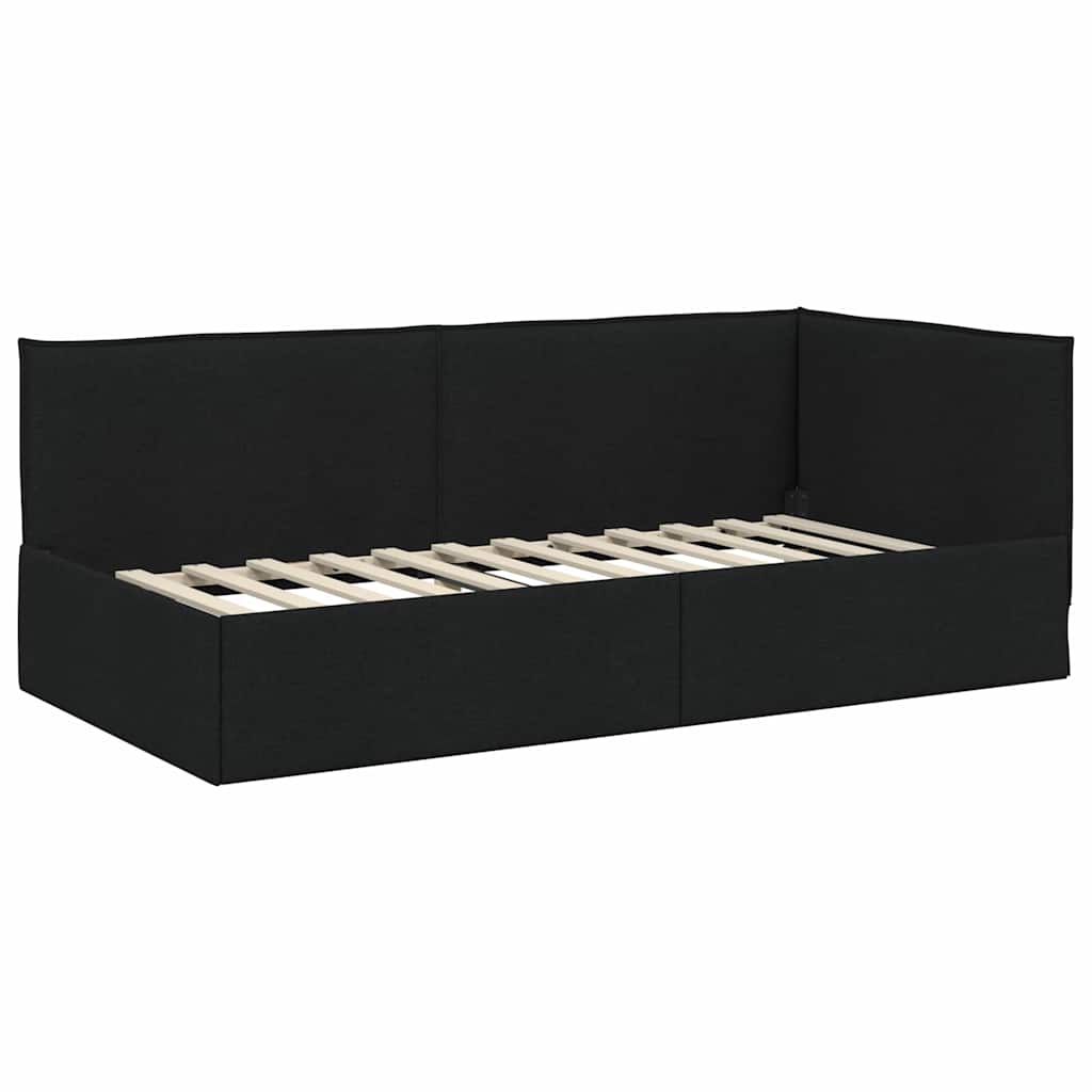 Eckbettgestell mit Matratze 2 stk. Schwarz 100 x 200 cm Samt