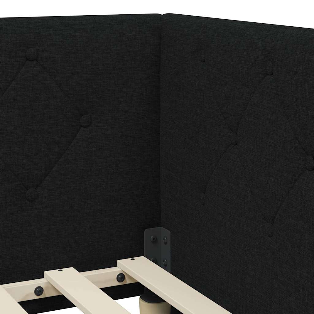 Eckbettgestell Schwarz 80 x 200 cm Stoff