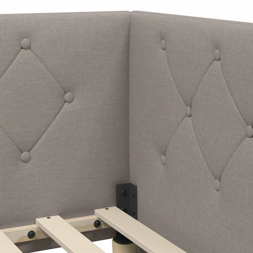 Eckbettgestell Taupe 90 x 200 cm Stoff