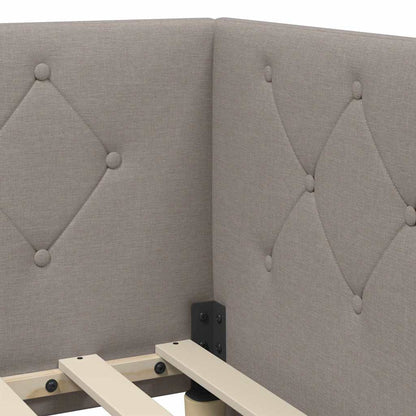 Eckbettgestell Taupe 90 x 200 cm Stoff