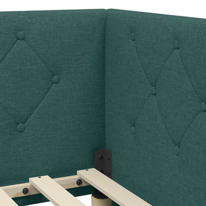 Eckbettgestell Dunkelgrün 100 x 200 cm Stoff
