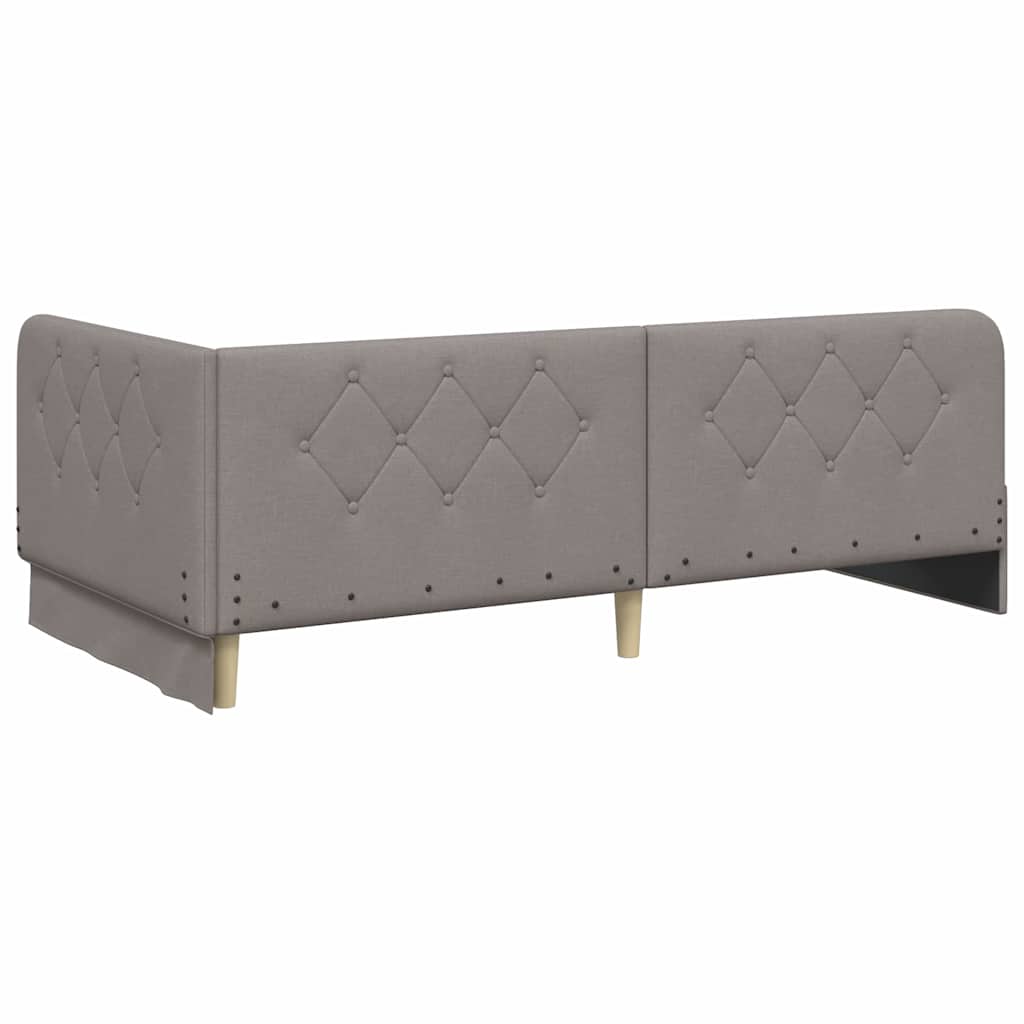 Eckbettgestell Taupe 100 x 200 cm Stoff